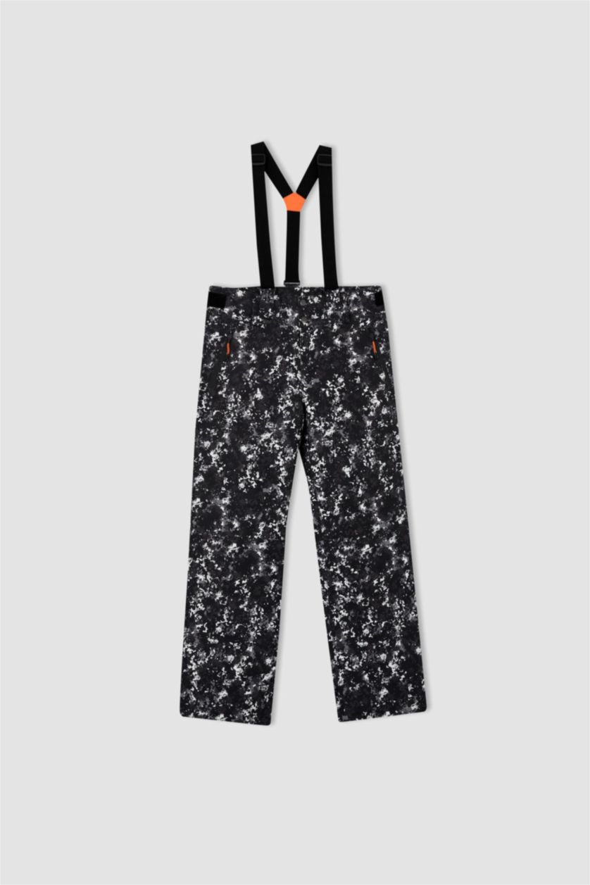 Erkek Siyah DeFactoFit Regular Fit Rüzgar ve Su Geçirmez Kayak Eşofman Altı