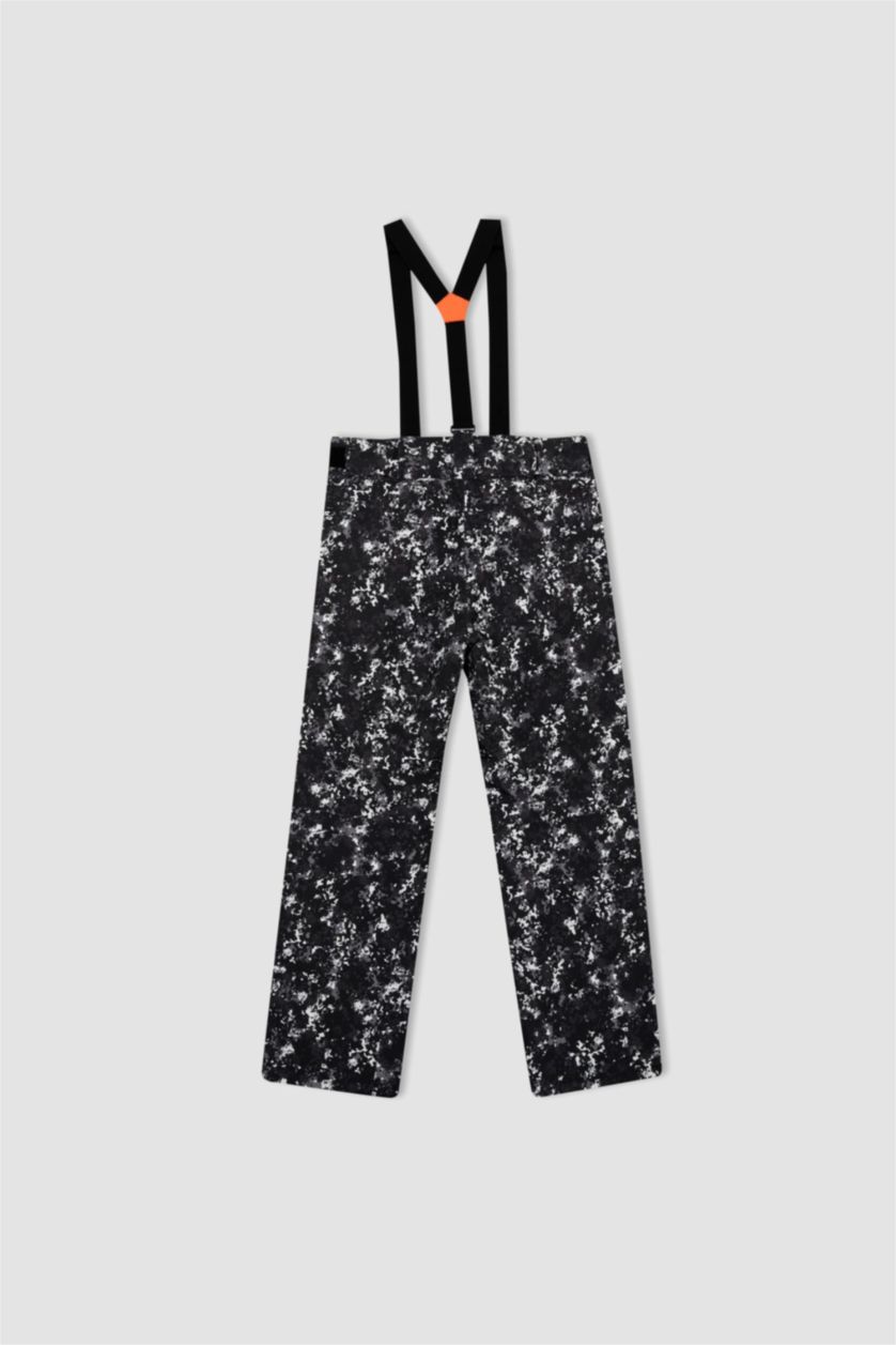 Erkek Siyah DeFactoFit Regular Fit Rüzgar ve Su Geçirmez Kayak Eşofman Altı