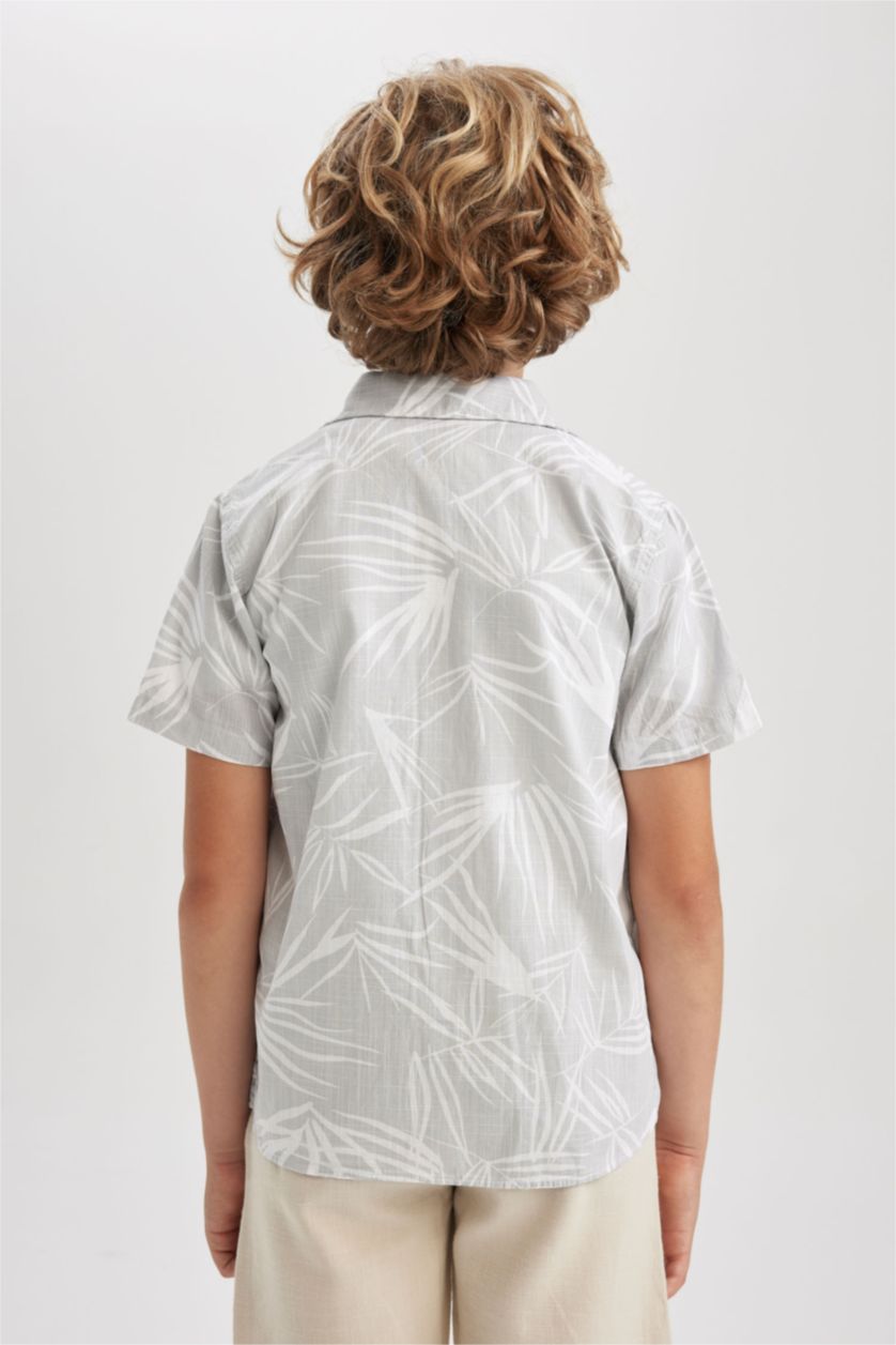 GARÇONS Gris Clair Chemises à manches courtes Popeline Col Polo Garçon