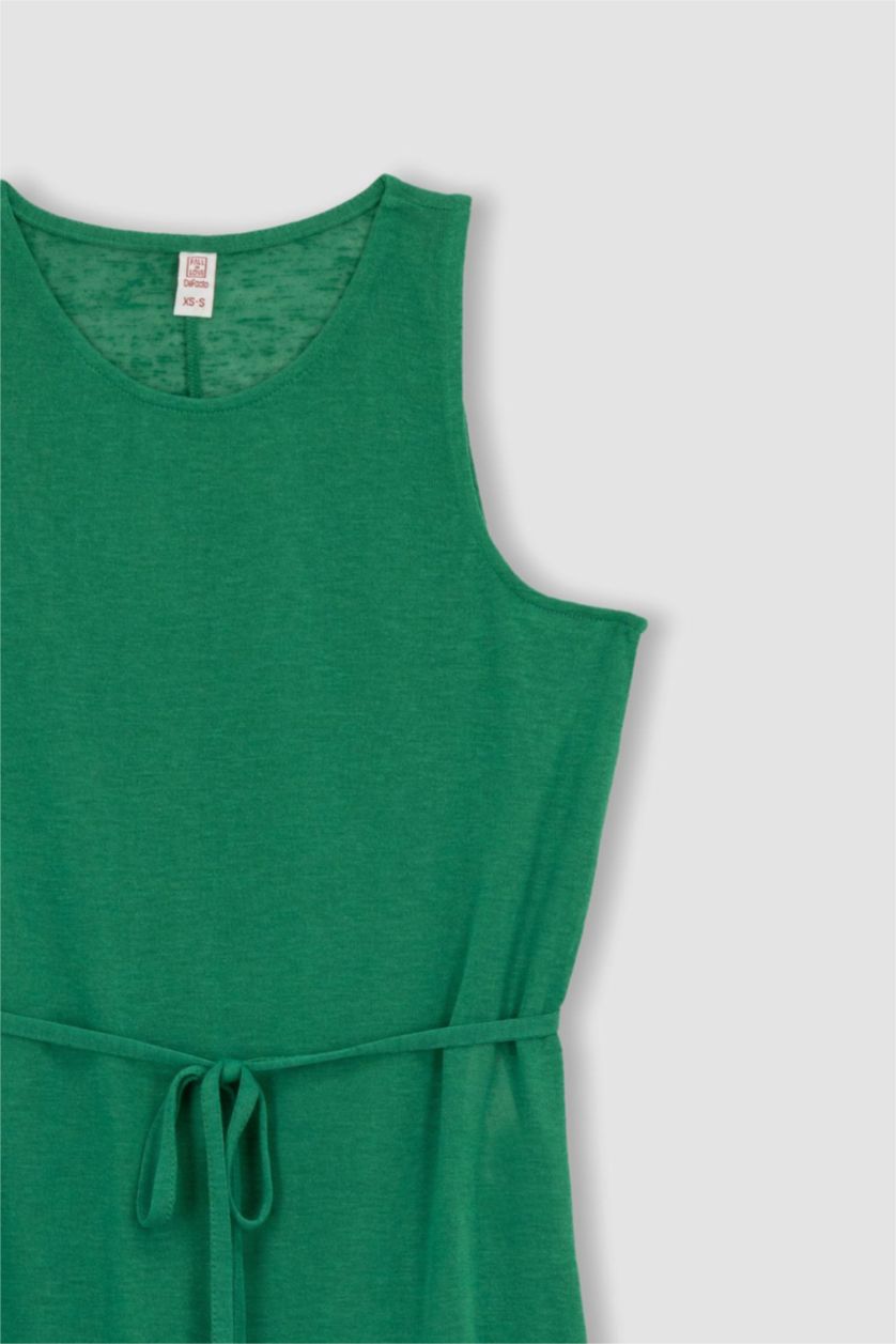 Woman Green Regular Fit Knitting Look Beachwear