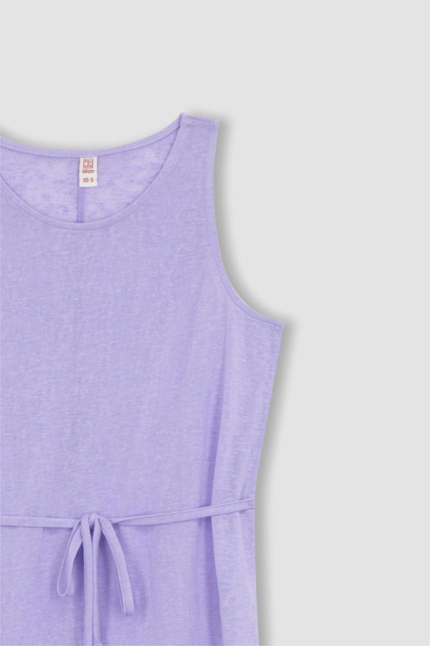 Kadın Lila Fall in Love Örgü Görünümlü Plaj Elbisesi