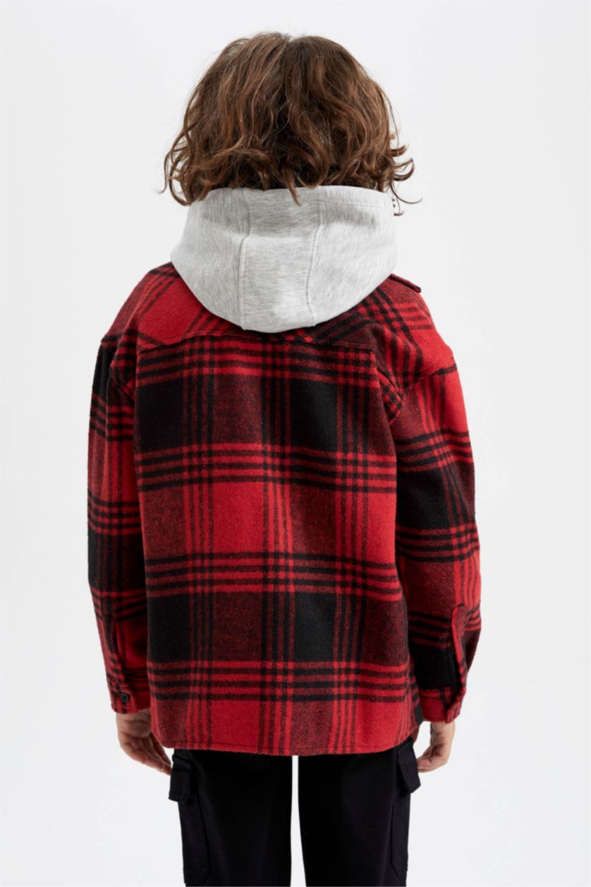 BOYS & TEENS Red Oversize Fit Long Sleeve Shirt