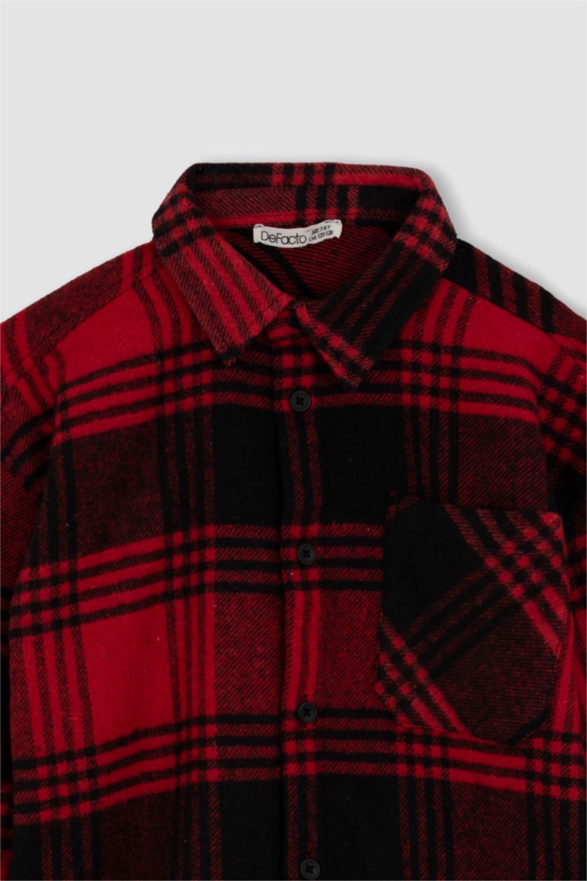 BOYS & TEENS Red Oversize Fit Long Sleeve Shirt
