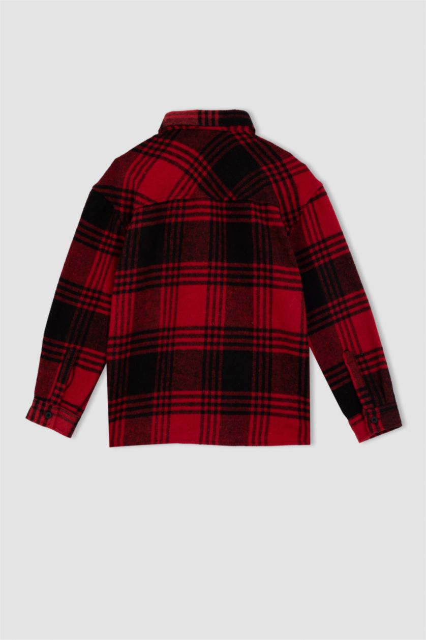 BOYS & TEENS Red Oversize Fit Long Sleeve Shirt