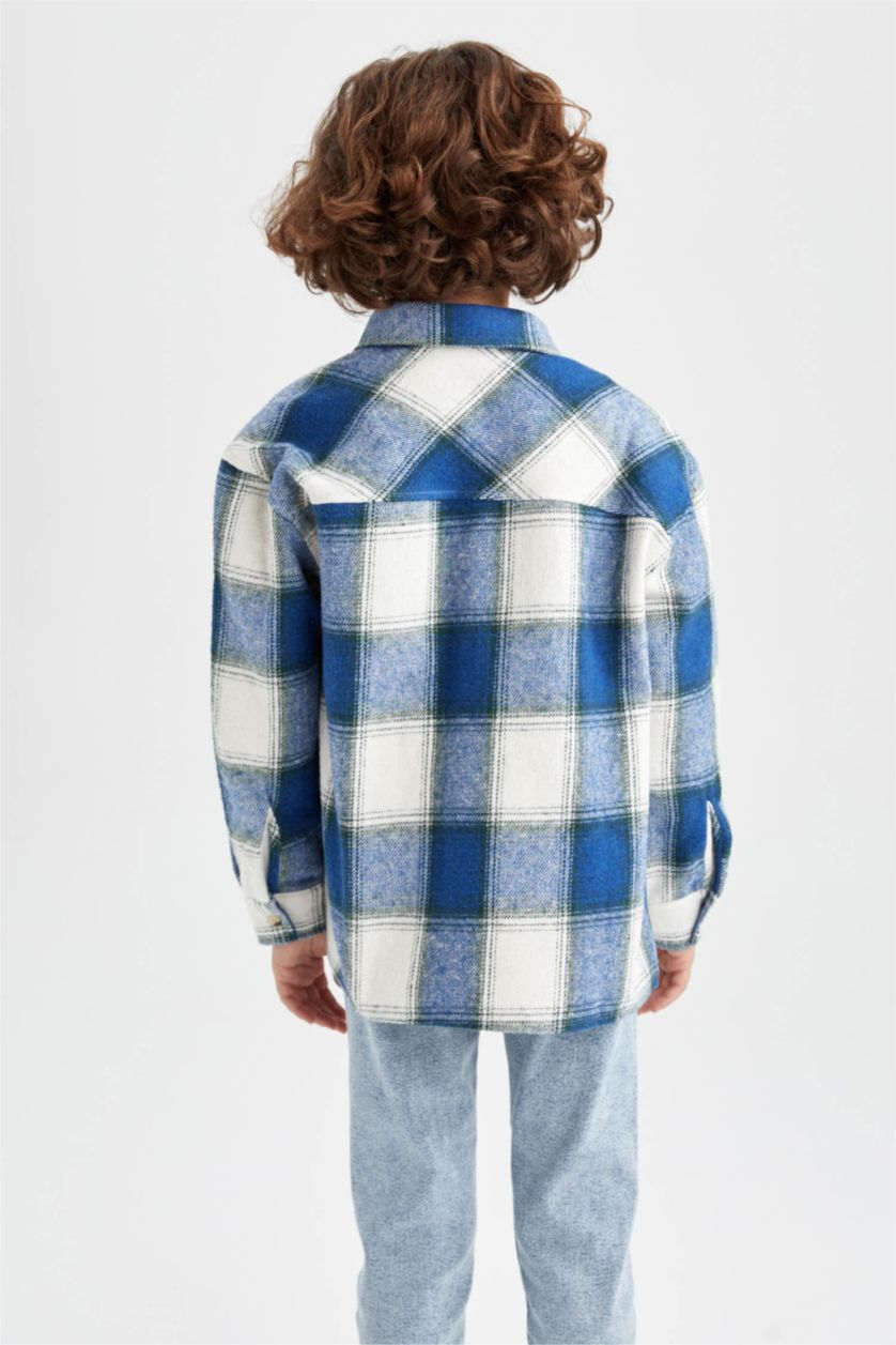 GARÇONS Indigo Clair Chemises à manches longues Flanelle Col Polo Garçon