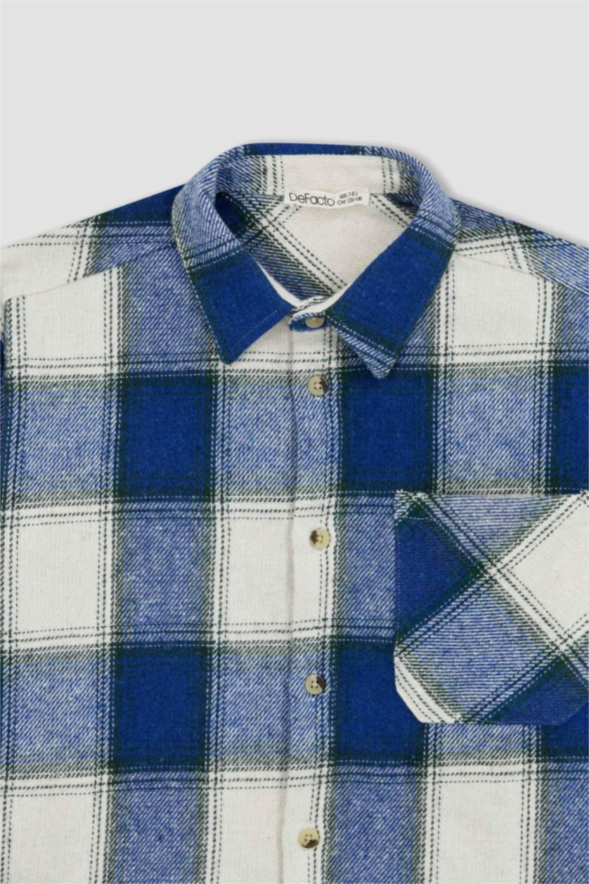 GARÇONS Indigo Clair Chemises à manches longues Flanelle Col Polo Garçon