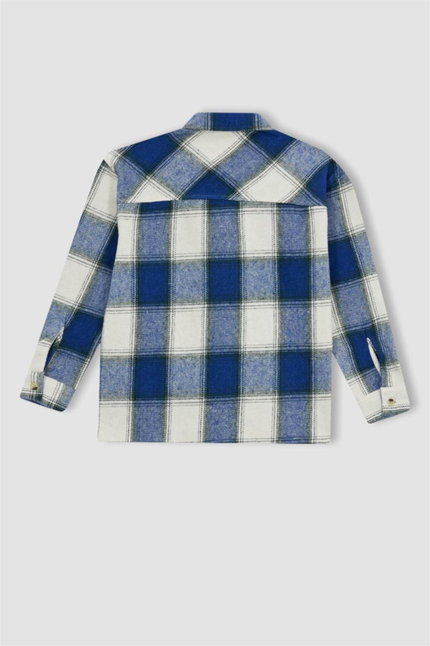 GARÇONS Indigo Clair Chemises à manches longues Flanelle Col Polo Garçon