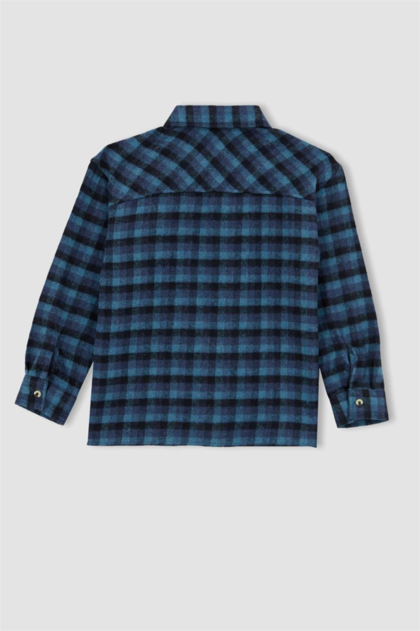 BOYS & TEENS Indigo Oversize Fit Long Sleeve Shirt