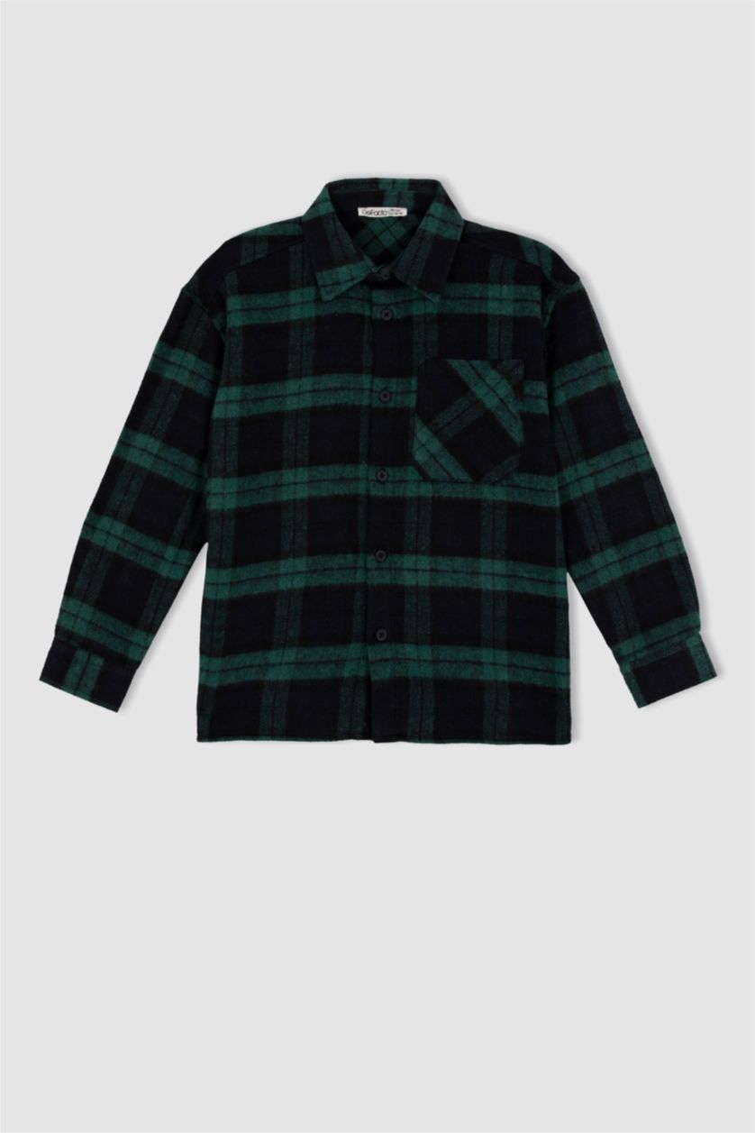 GARÇONS Marin Chemises à manches longues Flanelle Col Polo Garçon