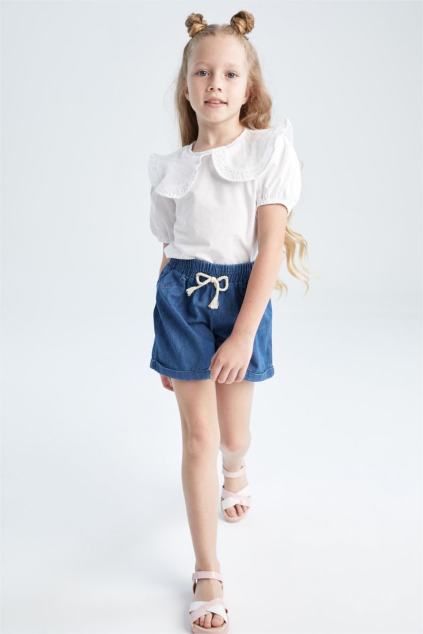 GIRLS & TEENS White Girl Regular Fit Short Sleeve Blouse