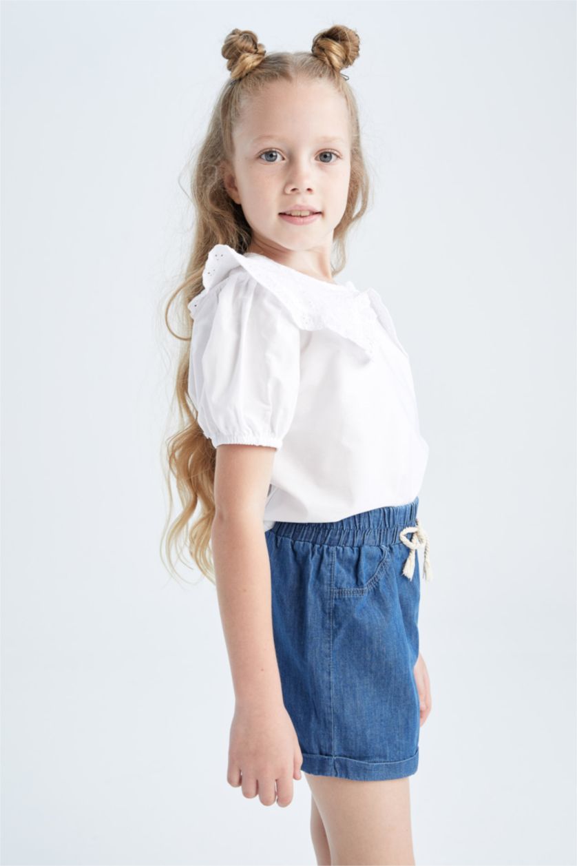 GIRLS & TEENS White Girl Regular Fit Short Sleeve Blouse