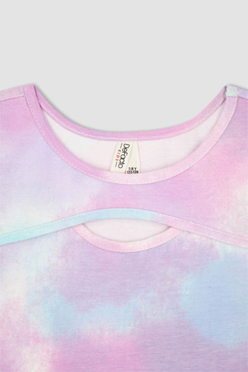 Girls & Teens Lilac Girl Crew Neck Sleeveless Batik Print Crop Top