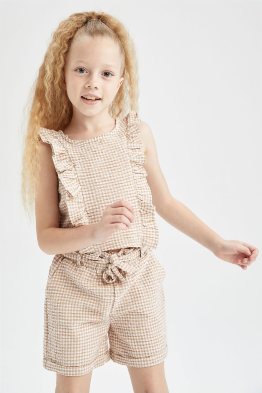 GIRLS & TEENS Beige Girl Short Sleeve Blouse