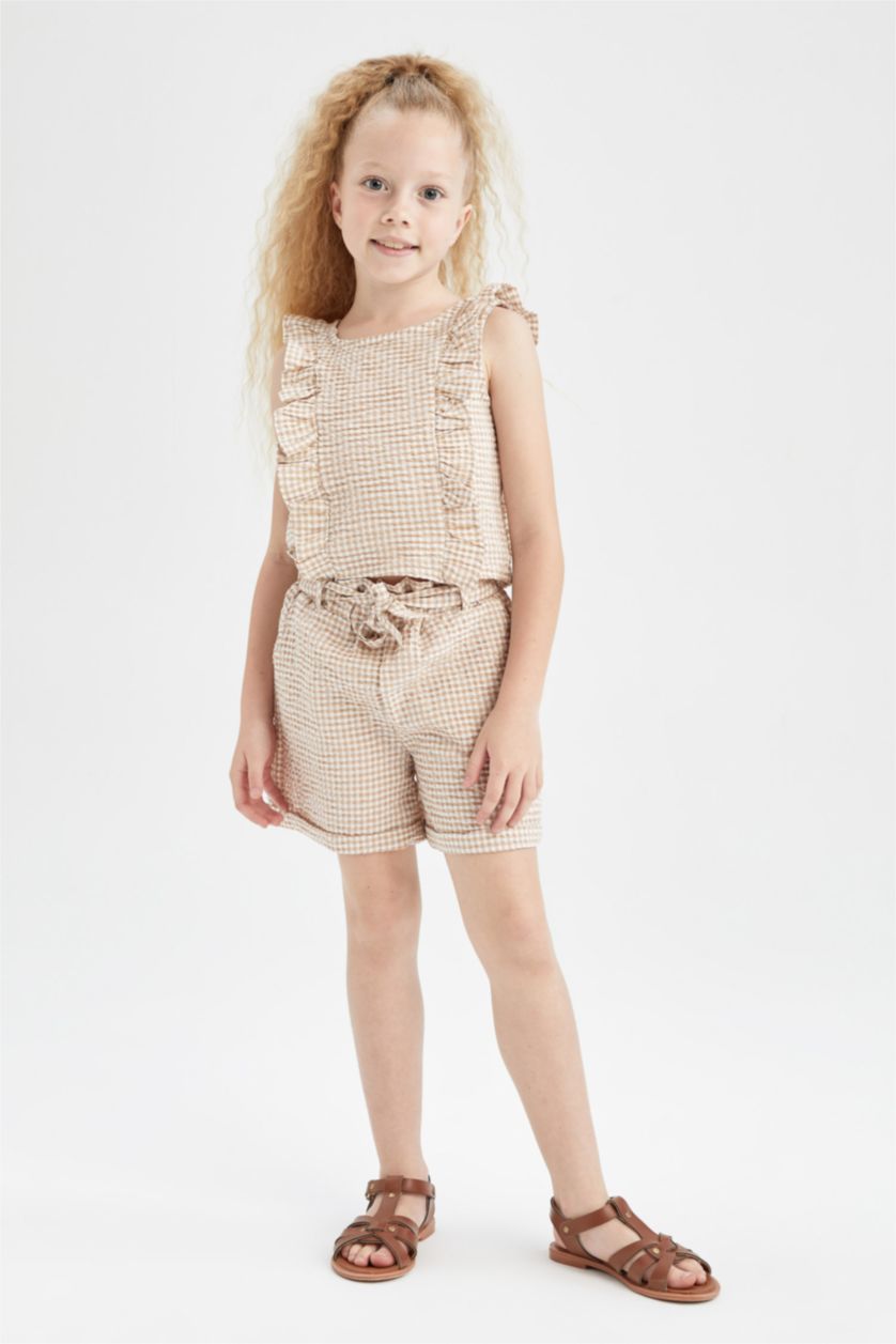 GIRLS & TEENS Beige Girl Short Sleeve Blouse