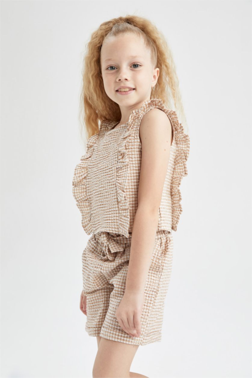 GIRLS & TEENS Beige Girl Short Sleeve Blouse