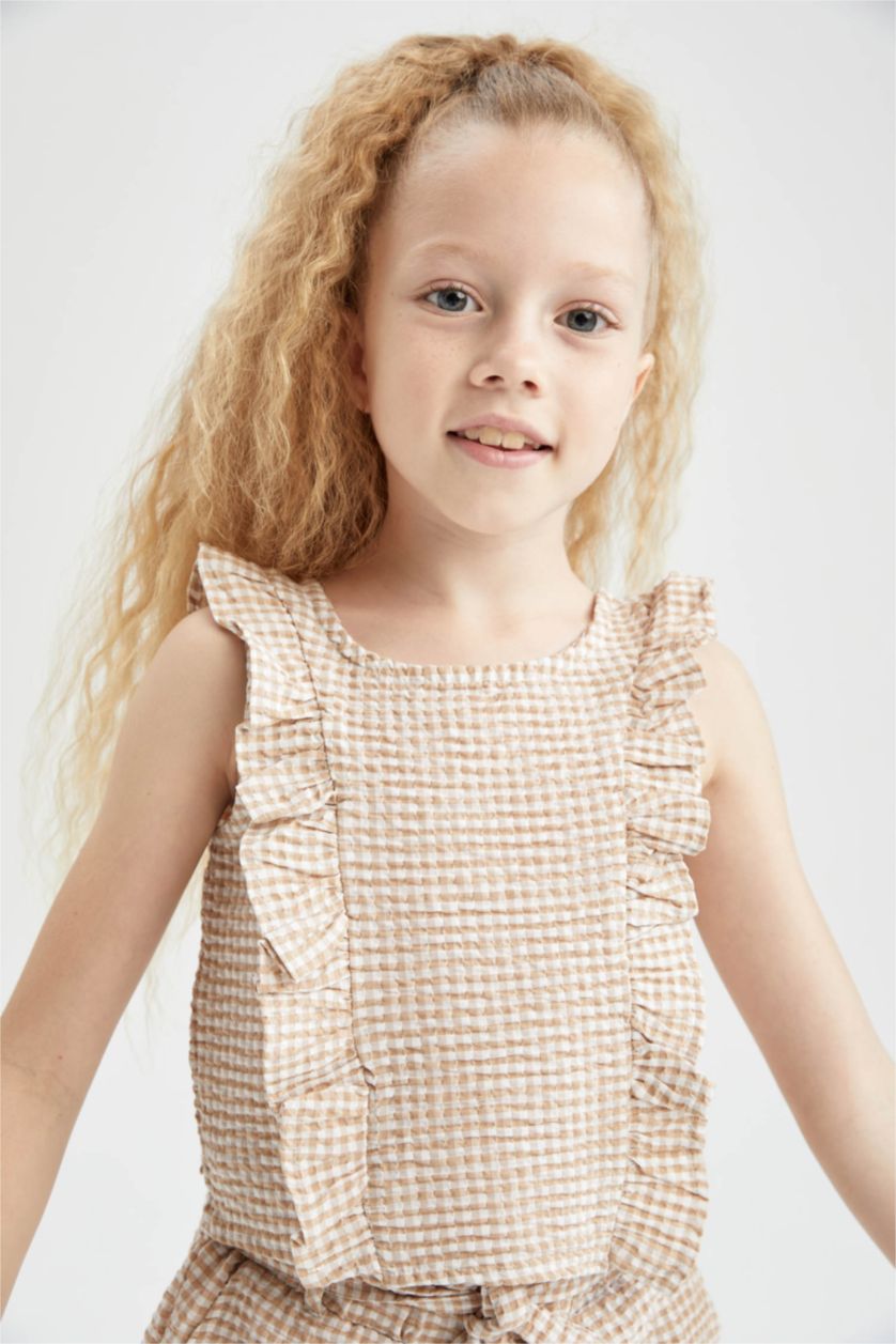GIRLS & TEENS Beige Girl Short Sleeve Blouse