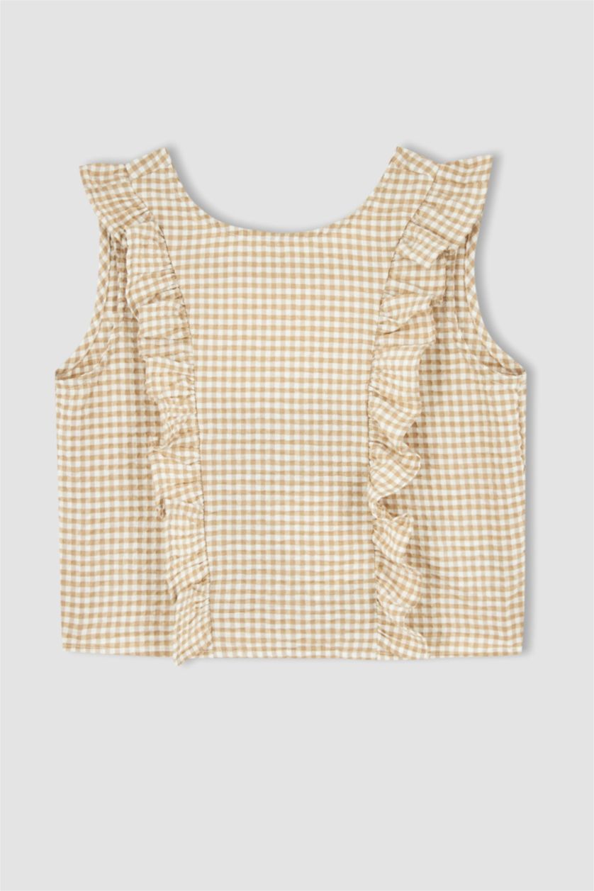 GIRLS & TEENS Beige Girl Short Sleeve Blouse