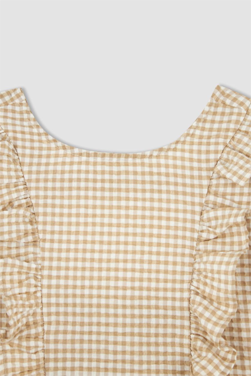 GIRLS & TEENS Beige Girl Short Sleeve Blouse