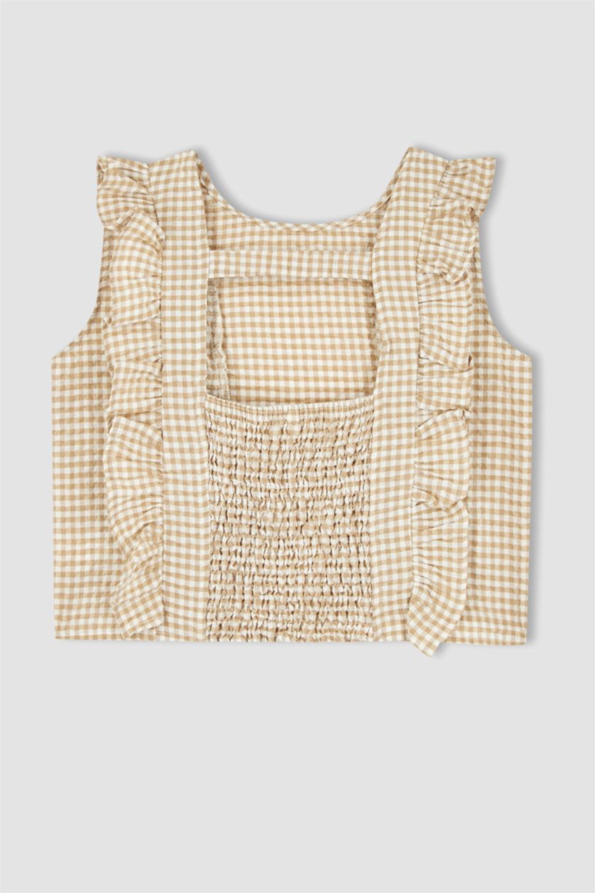 GIRLS & TEENS Beige Girl Short Sleeve Blouse