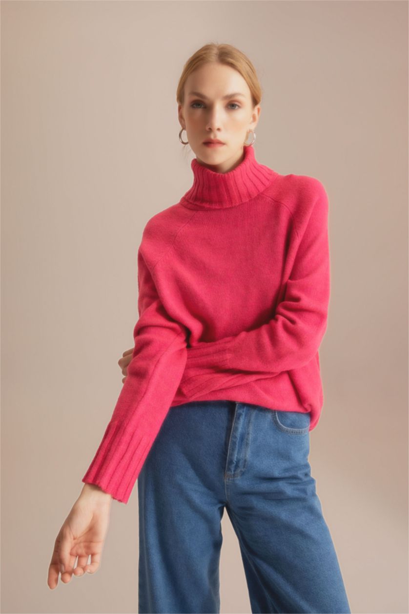 FEMME Rose Tunique En Maille À Coupe Large Et Col Rond