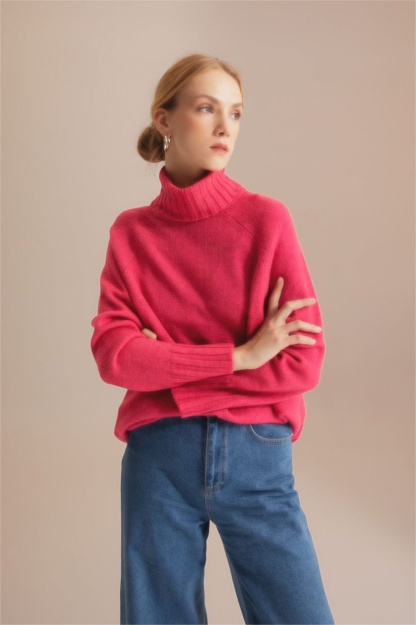 FEMME Rose Tunique En Maille À Coupe Large Et Col Rond