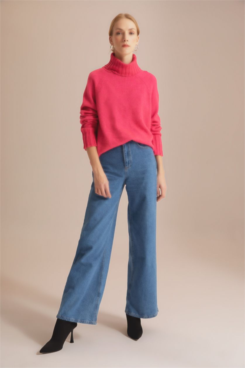 FEMME Rose Tunique En Maille À Coupe Large Et Col Rond