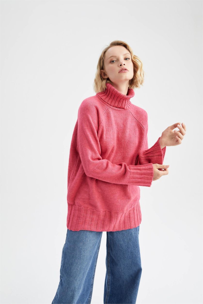 FEMME Rose Tunique En Maille À Coupe Large Et Col Rond