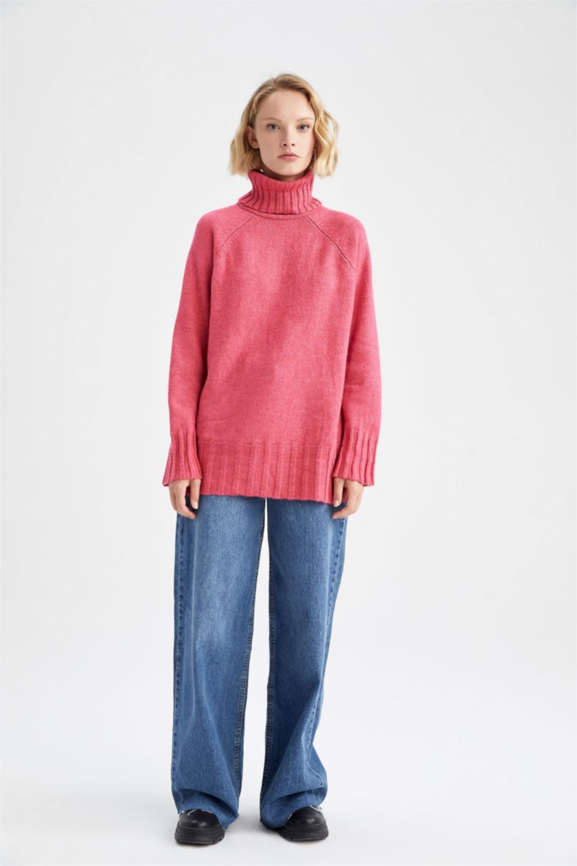 FEMME Rose Tunique En Maille À Coupe Large Et Col Rond