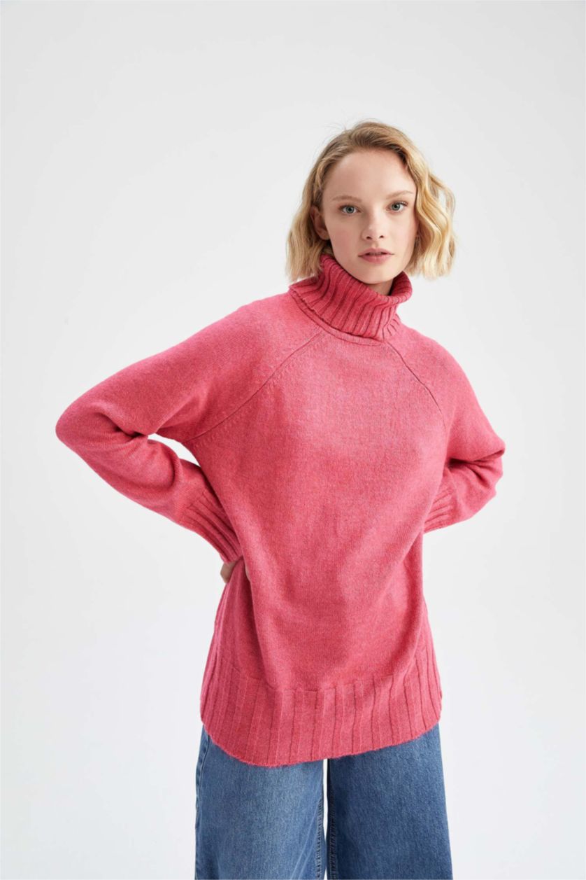 FEMME Rose Tunique En Maille À Coupe Large Et Col Rond