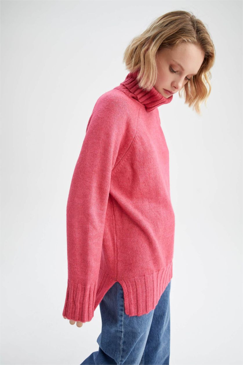 FEMME Rose Tunique En Maille À Coupe Large Et Col Rond