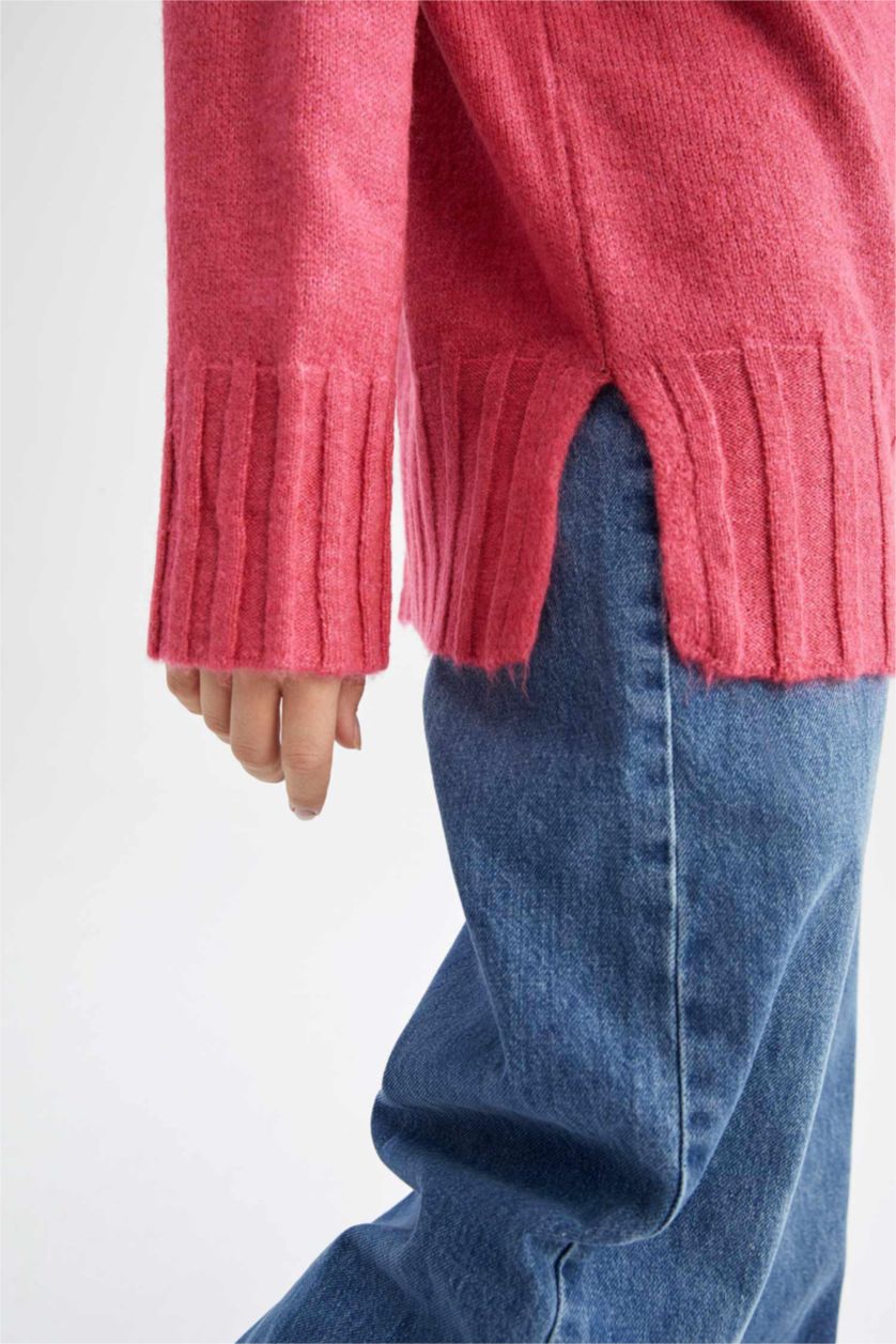 FEMME Rose Tunique En Maille À Coupe Large Et Col Rond