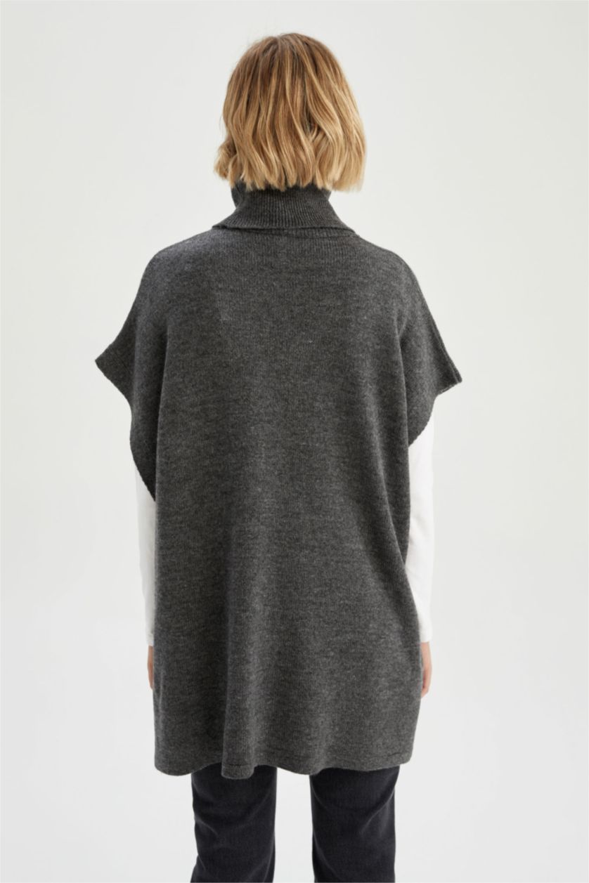 WOMAN Anthracite Oversize Fit Turtleneck Tunic