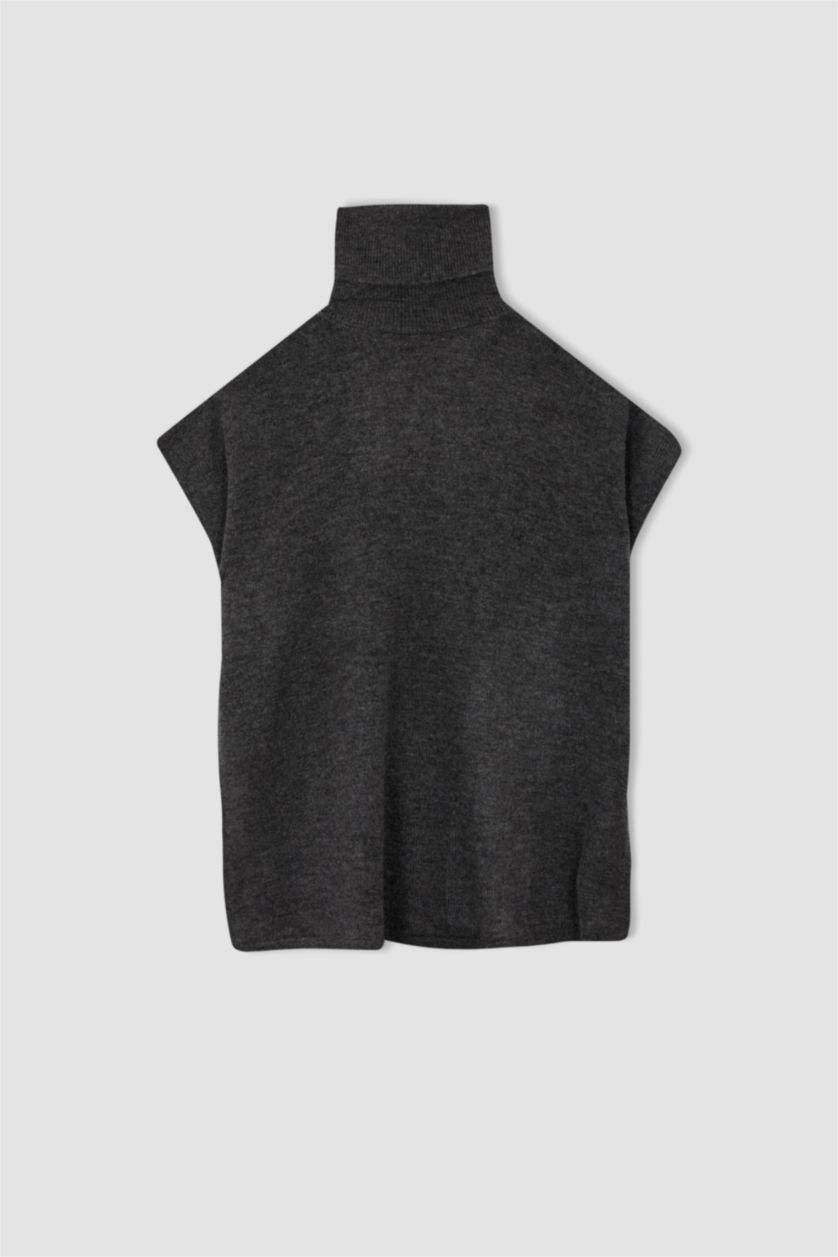 WOMAN Anthracite Oversize Fit Turtleneck Tunic