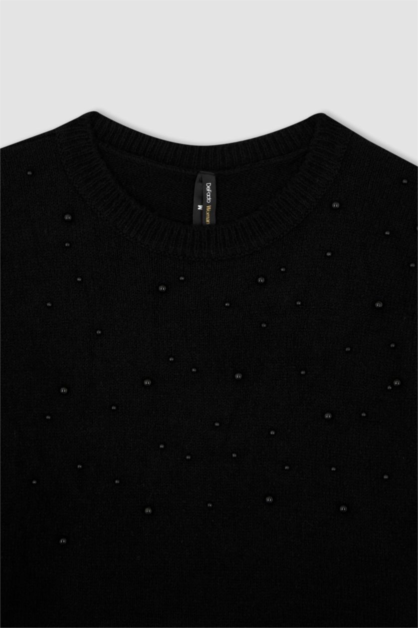 WOMAN Black Relax Fit Crew Neck Pullover