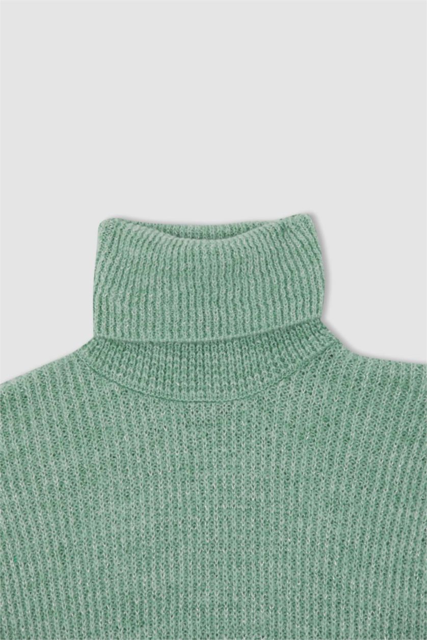 Женская Аква Свитер свободного кроя с воротником