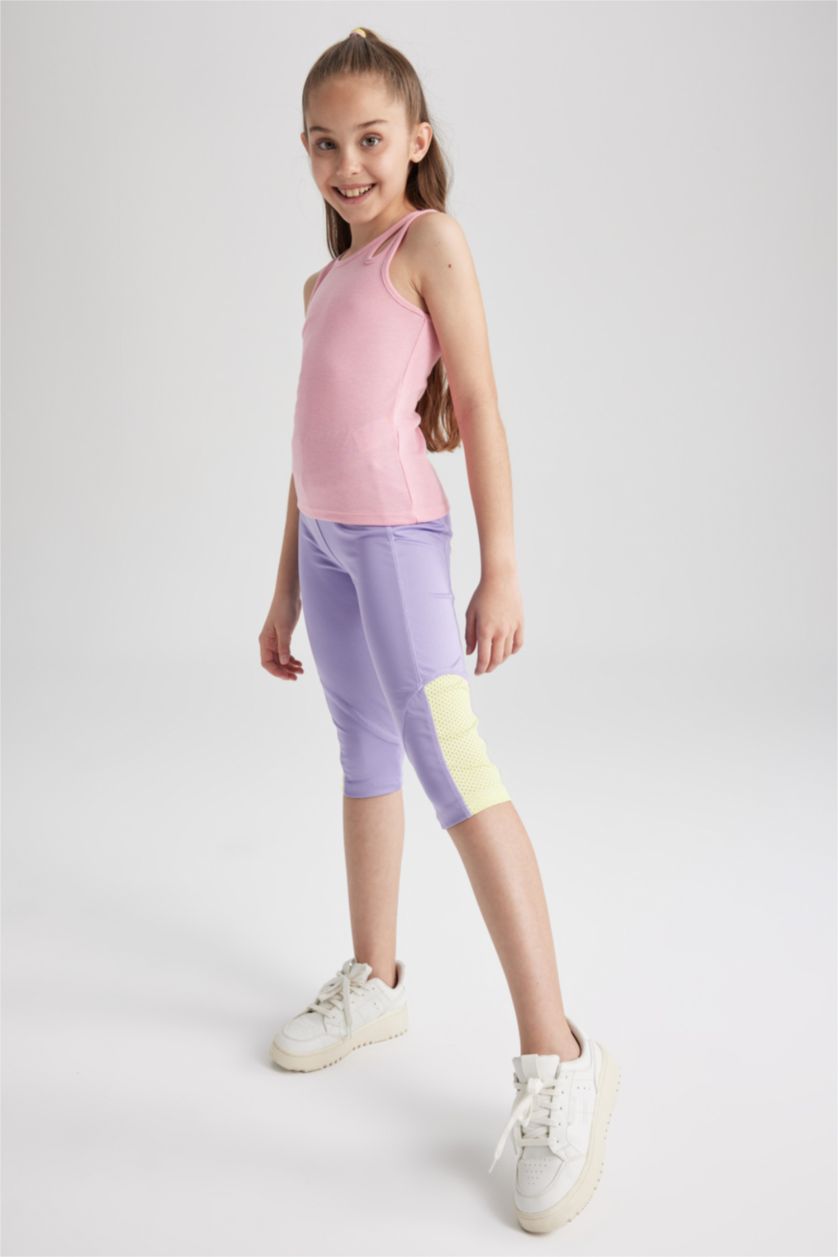 FILLES Violet Legging Long Fille İmprimé Licorne Coupe Regular