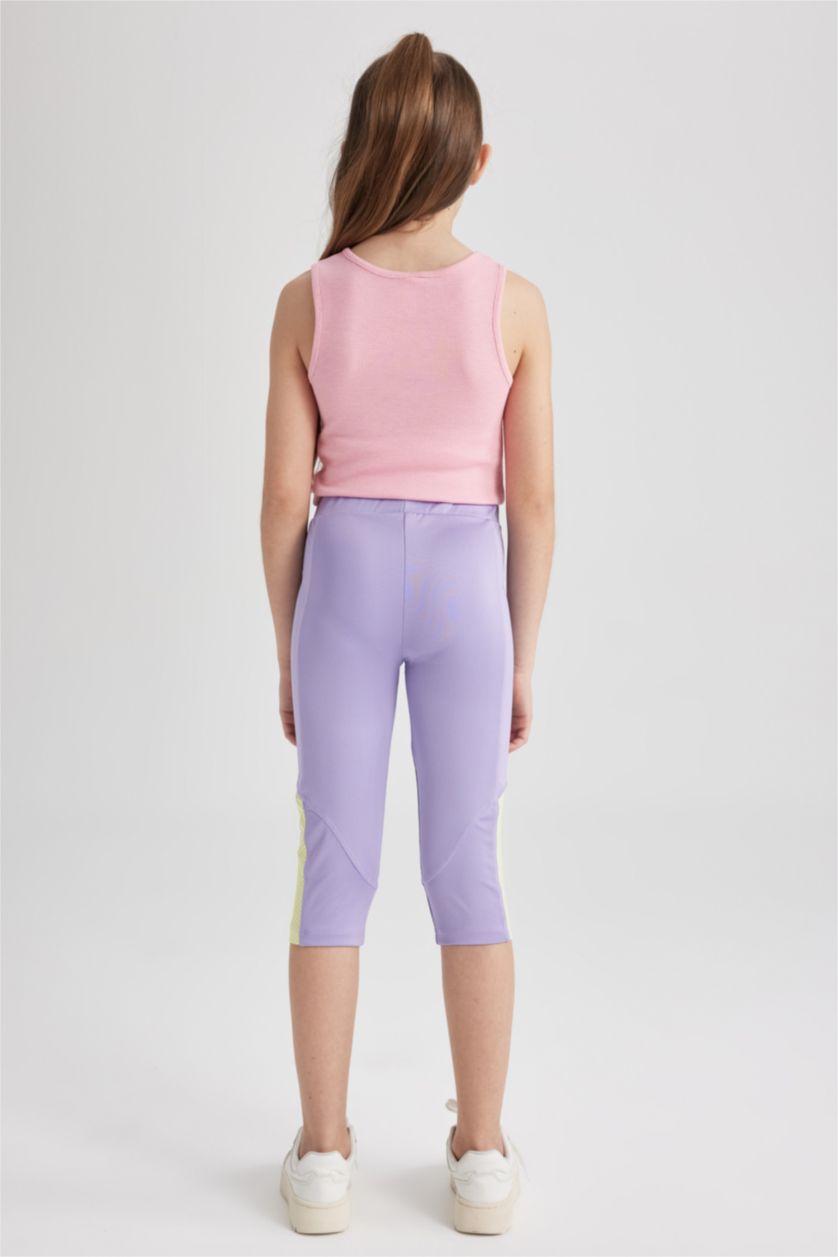 FILLES Violet Legging Long Fille İmprimé Licorne Coupe Regular
