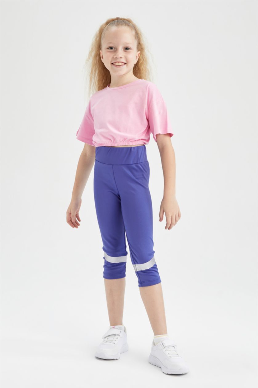 GIRLS & TEENS Purple Girl Capri Length Leggings