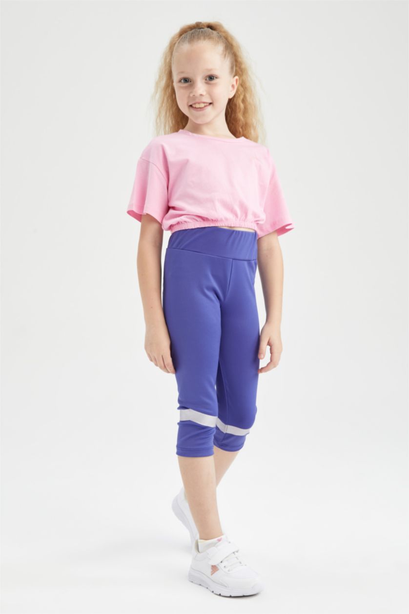 GIRLS & TEENS Purple Girl Capri Length Leggings