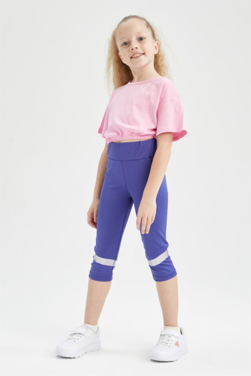GIRLS & TEENS Purple Girl Capri Length Leggings