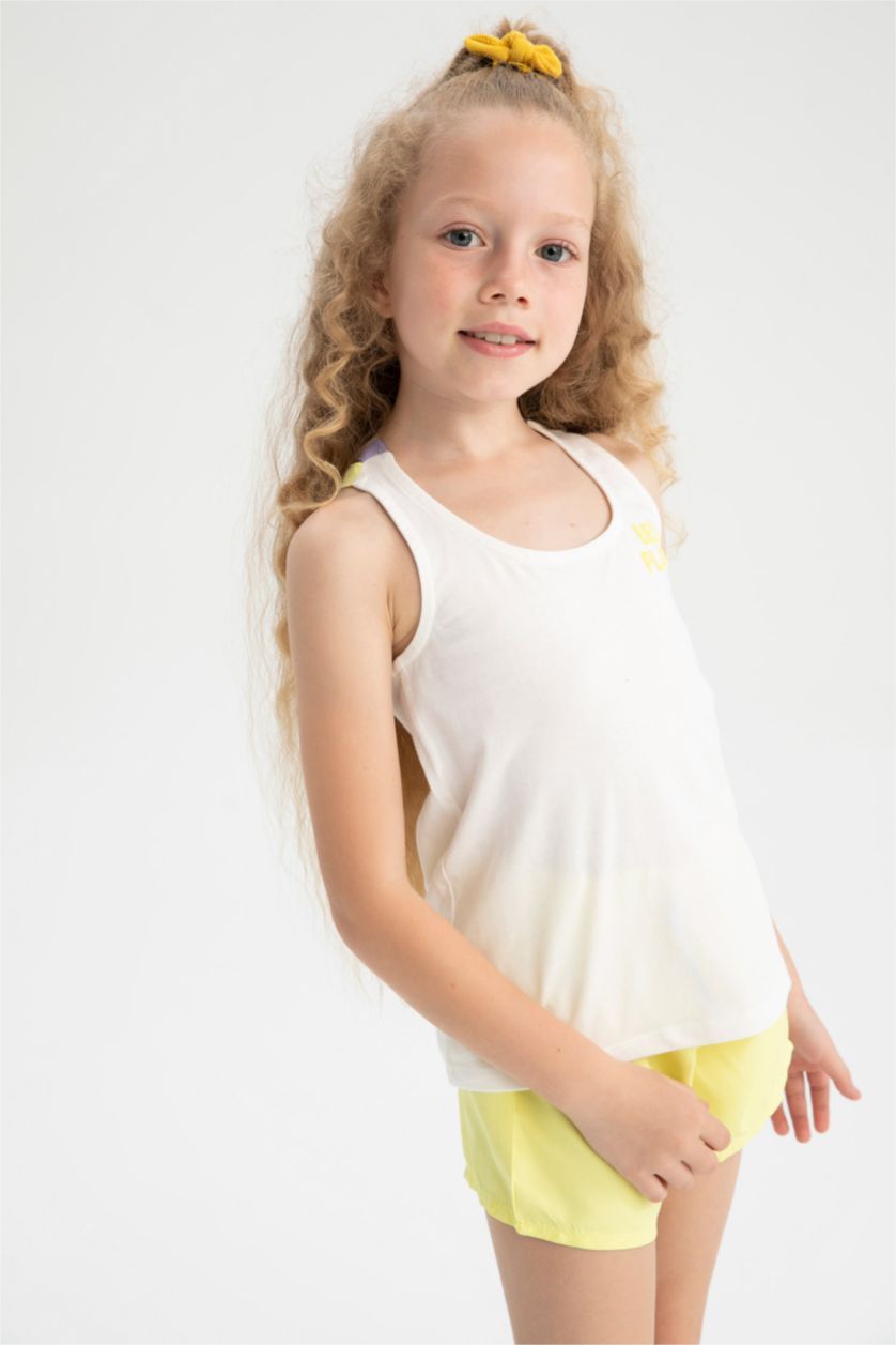 FILLES Beige Ensemble En Tricot Col rond Sans Manches 2 Fille