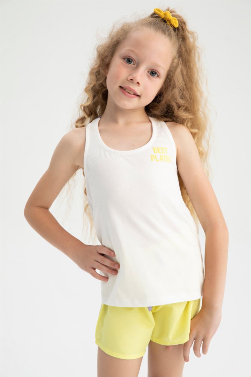 FILLES Beige Ensemble En Tricot Col rond Sans Manches 2 Fille