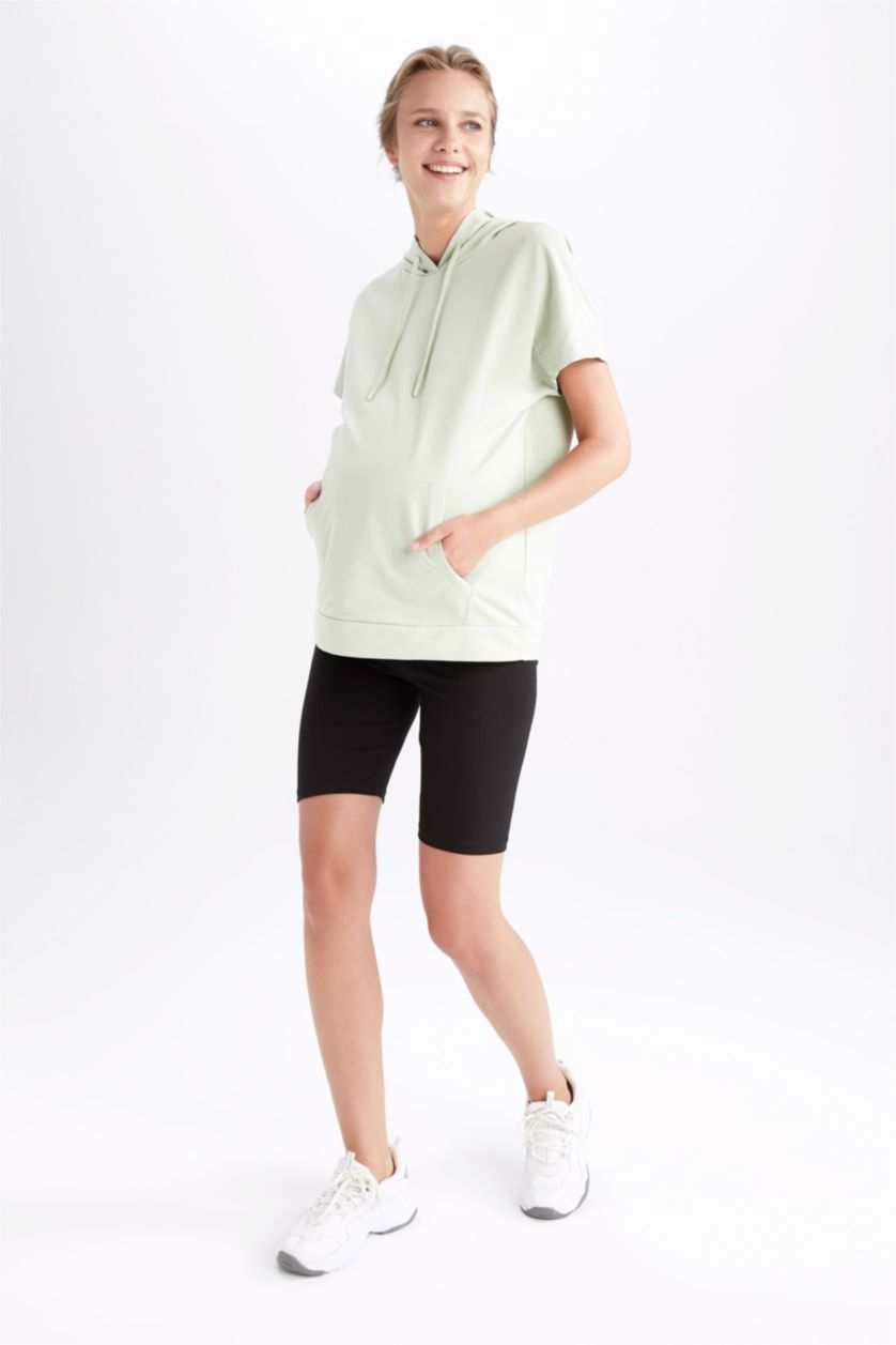 حريمي أكوا Regular Fit Thin Sweatshirt Fabric Short Sleeve Top