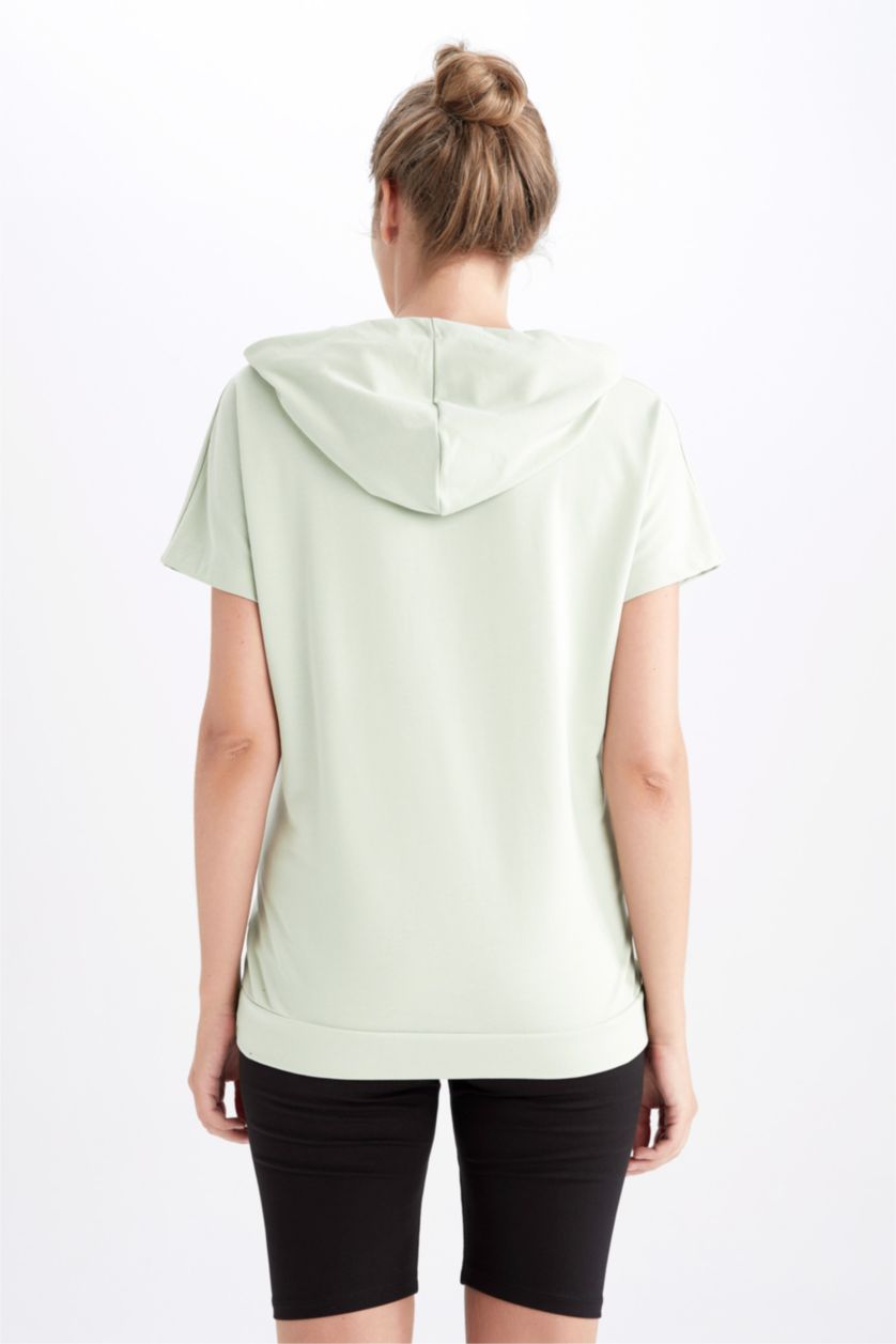 حريمي أكوا Regular Fit Thin Sweatshirt Fabric Short Sleeve Top