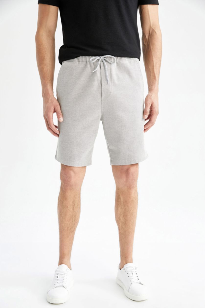 MAN Stone Regular Fit Elastic Waist Bermuda Shorts