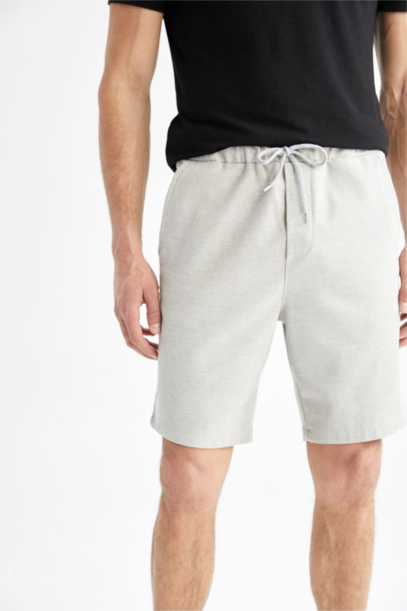 MAN Stone Regular Fit Elastic Waist Bermuda Shorts