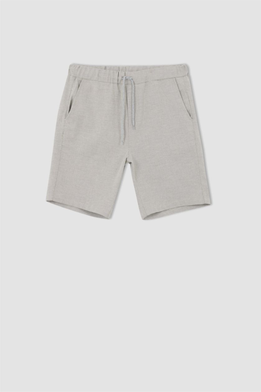 MAN Stone Regular Fit Elastic Waist Bermuda Shorts