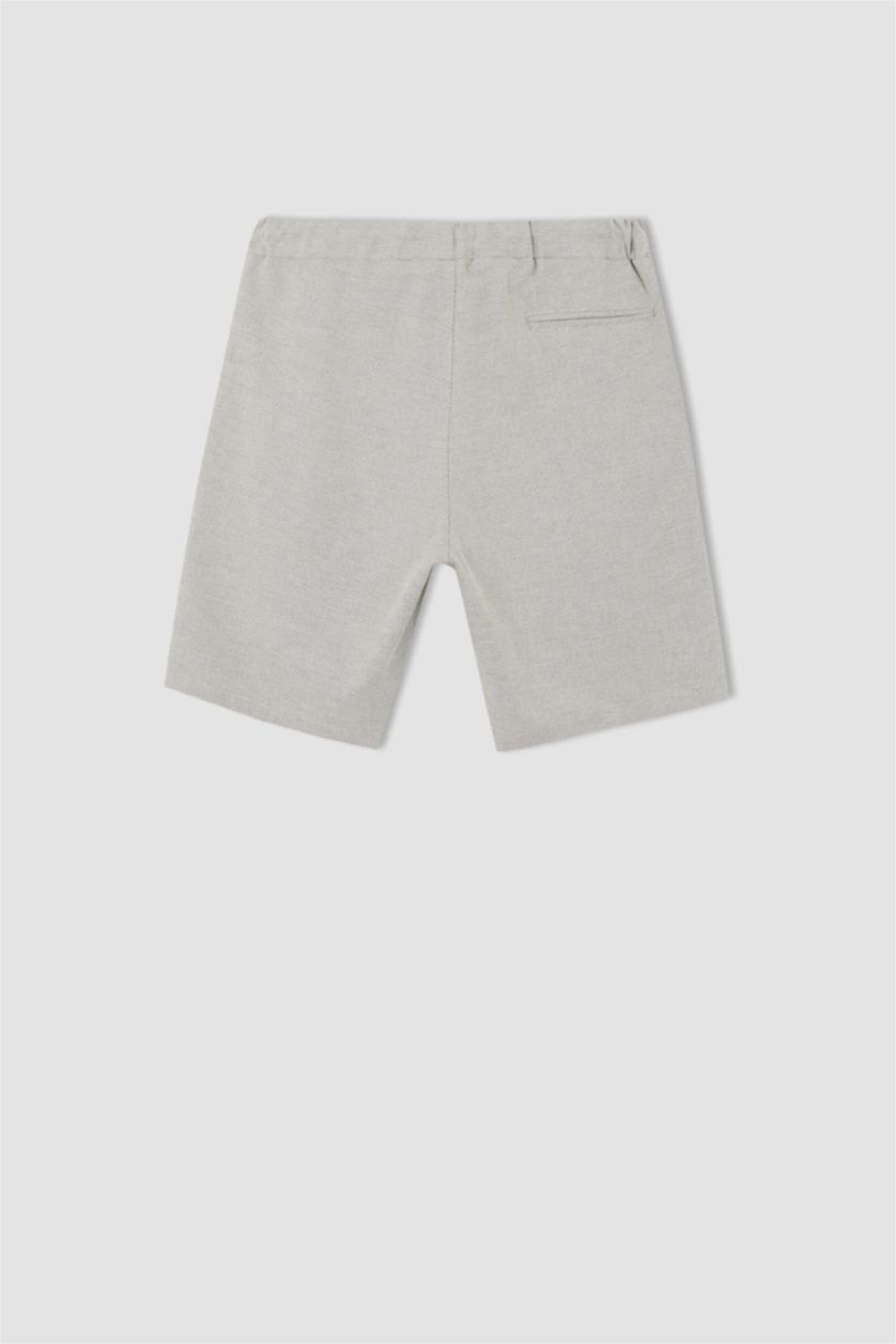 MAN Stone Regular Fit Elastic Waist Bermuda Shorts