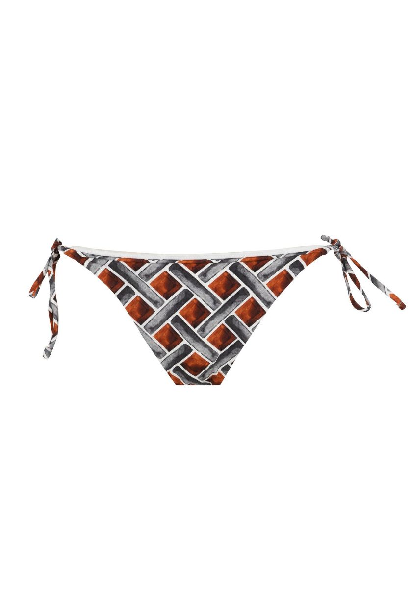 Woman Dark Orange Nefes Istanbul X Defacto Patterned Bikini Bottoms