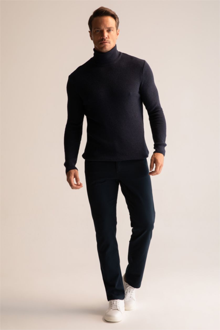 Erkek Lacivert Regular Fıt Kazak